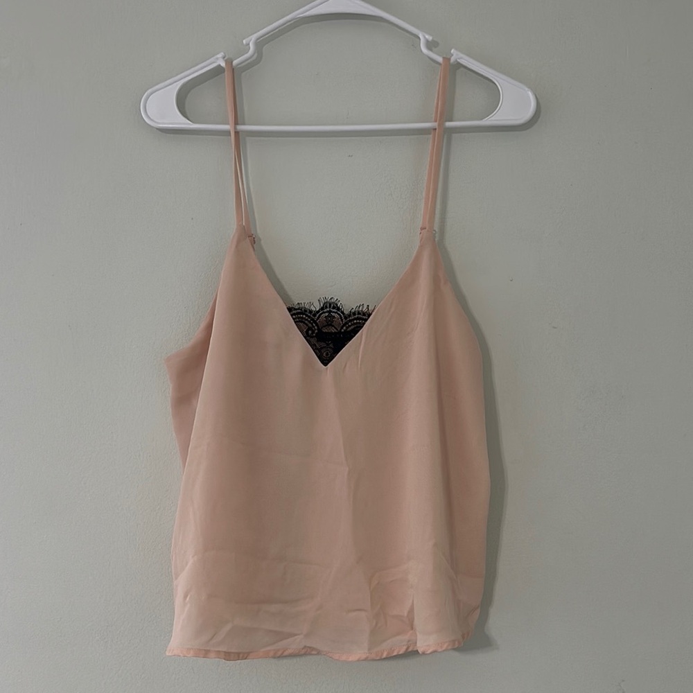 Pink Black Crop Camisole Top
